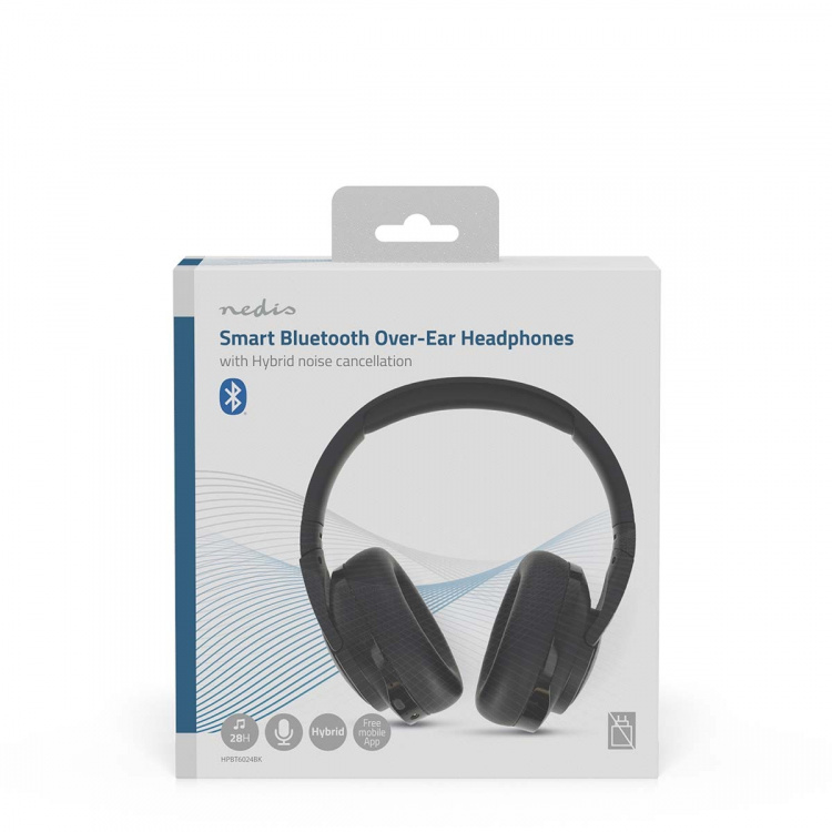 Nedis Trådløse Over-Ear hodetelefoner | Maksimal batteritid: 28 timer | Innebygd mikrofon | Trykk kontroll | Hybrid (ENC + ANC) | Stemmestyring | Volumkontroll | Sort Nedis Trådløse Over-Ear hodetelefoner | Maksimal batteritid: 28 timer | Innebygd mikrofon | Trykk kontroll | Hybrid (ENC + ANC) | Stemmestyring | Volumkontroll | Sort