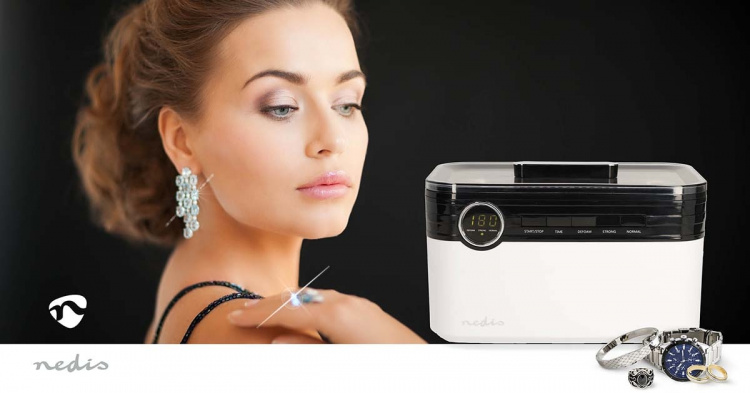 Nedis Ultralyd Smykker Cleaner | Nettstrøm drevet | 220 - 240 V AC 50/60 Hz | Euro / Type-C (CEE 7/16) | Hvit | Plast Nedis Ultralyd Smykker Cleaner | Nettstrøm drevet | 220 - 240 V AC 50/60 Hz | Euro / Type-C (CEE 7/16) | Hvit | Plast