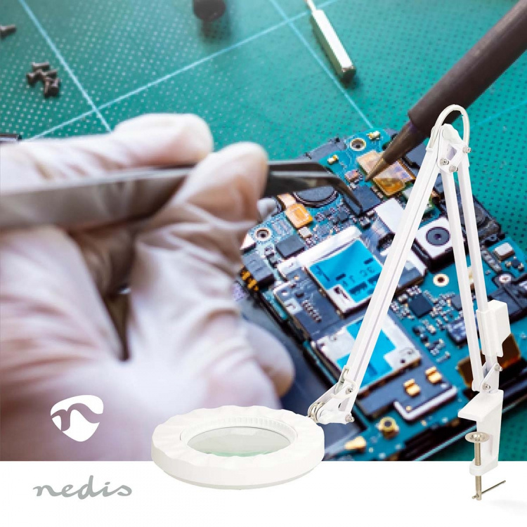 Nedis Forstørrelsesbordlampe | Linsestyrke: 3 Diopter | 6500 K | 6 W | 700 lm | Hvit Nedis Forstørrelsesbordlampe | Linsestyrke: 3 Diopter | 6500 K | 6 W | 700 lm | Hvit