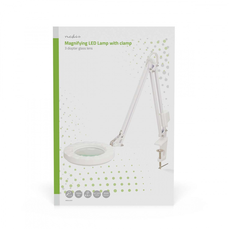 Nedis Forstørrelsesbordlampe | Linsestyrke: 3 Diopter | 6500 K | 6 W | 700 lm | Hvit Nedis Forstørrelsesbordlampe | Linsestyrke: 3 Diopter | 6500 K | 6 W | 700 lm | Hvit