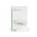 Nedis CATV forsterker | Forsterkning: 20 dB | 47 - 862 MHz | Antall utganger: 4 | Forsterkningskontroll | Hvit