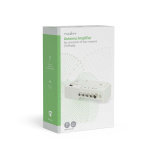 Nedis CATV forsterker | Forsterkning: 20 dB | 47 - 862 MHz | Antall utganger: 4 | Forsterkningskontroll | Hvit