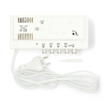 Nedis CATV forsterker | Forsterkning: 20 dB | 47 - 862 MHz | Antall utganger: 4 | Forsterkningskontroll | Hvit