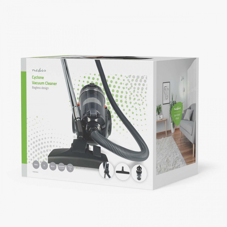 Nedis Støvsuger uten pose | Uten Pose | 700 W | Støvkapasitet: 3.0 l | Kombi Pensel | aksjonsradius: 8.50 m | HEPA luftfilter | Antrasitt / Oransje / Sort Nedis Støvsuger uten pose | Uten Pose | 700 W | Støvkapasitet: 3.0 l | Kombi Pensel | aksjonsradius: 8.50 m | HEPA luftfilter | Antrasitt / Oransje / Sort