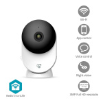 Nedis SmartLife Innendørs kamera | 3MP Full HD 1296p | Cloud Storage (valgfritt) / microSD (ikke inkludert) / Onvif | Med bevegelses sensor | Nattsyn | Hvit