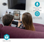 Nedis SmartLife Innendørs kamera | 3MP Full HD 1296p | Cloud Storage (valgfritt) / microSD (ikke inkludert) / Onvif | Med bevegelses sensor | Nattsyn | Hvit