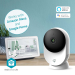 Nedis SmartLife Innendørs kamera | 3MP Full HD 1296p | Cloud Storage (valgfritt) / microSD (ikke inkludert) / Onvif | Med bevegelses sensor | Nattsyn | Hvit