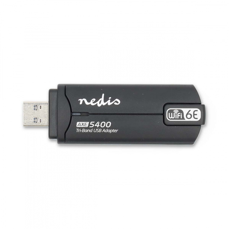 Nedis Network Dongle | Wi-Fi | AX5400 | 2.4/5/6 GHz (Triple Band) | USB3.0 | Wi-Fi hastighet totalt: 5400 Mbps | Windows 10 / Windows 11
