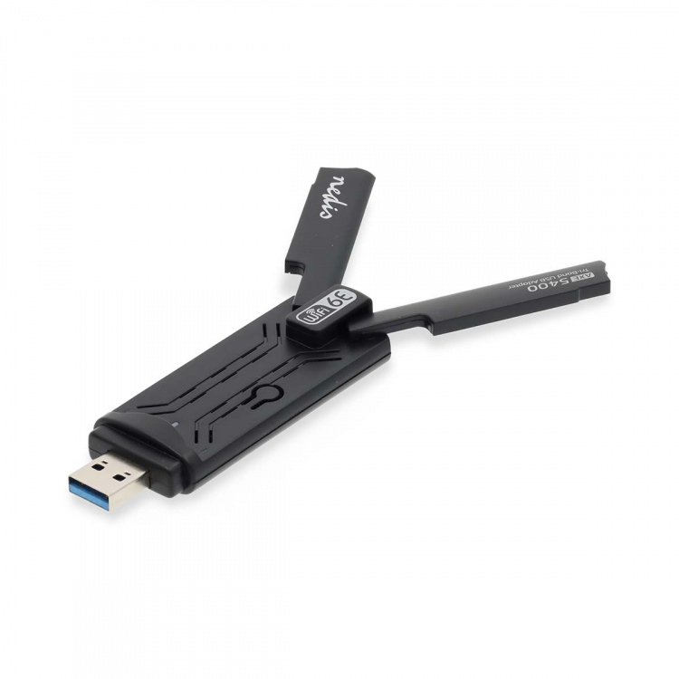 Nedis Network Dongle | Wi-Fi | AX5400 | 2.4/5/6 GHz (Triple Band) | USB3.0 | Wi-Fi hastighet totalt: 5400 Mbps | Windows 10 / Windows 11