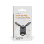 Nedis Network Dongle | Wi-Fi | AX5400 | 2.4/5/6 GHz (Triple Band) | USB3.0 | Wi-Fi hastighet totalt: 5400 Mbps | Windows 10 / Windows 11