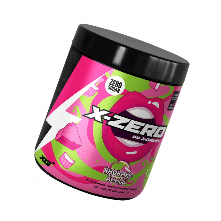 X-GAMER Energidrikkpulver X-Zero 160 gram Rhubarb Apple