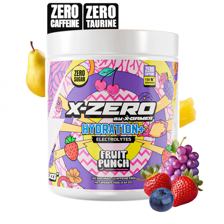 X-GAMER Energidrikkpulver X-Zero Hydration+ 160 gram Fruit Punch X-GAMER Energidrikkpulver X-Zero Hydration+ 160 gram Fruit Punch