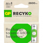 GP Batteri Recyko NiMH AA HR6 2600mAh 4-Pakning
