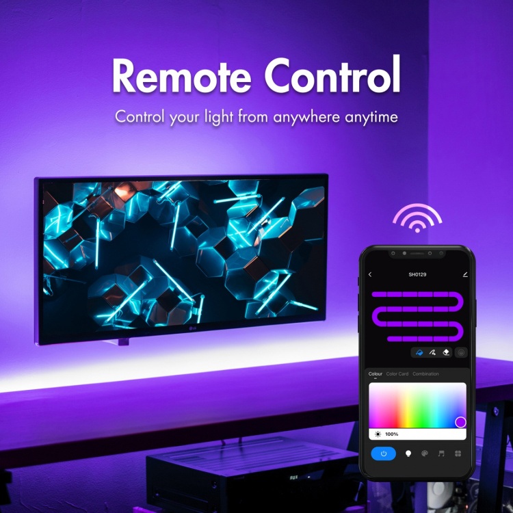 LogiLink Smart digital RGB LED-stripe adresserbar 400 lm 5m LED WiFi Tuya