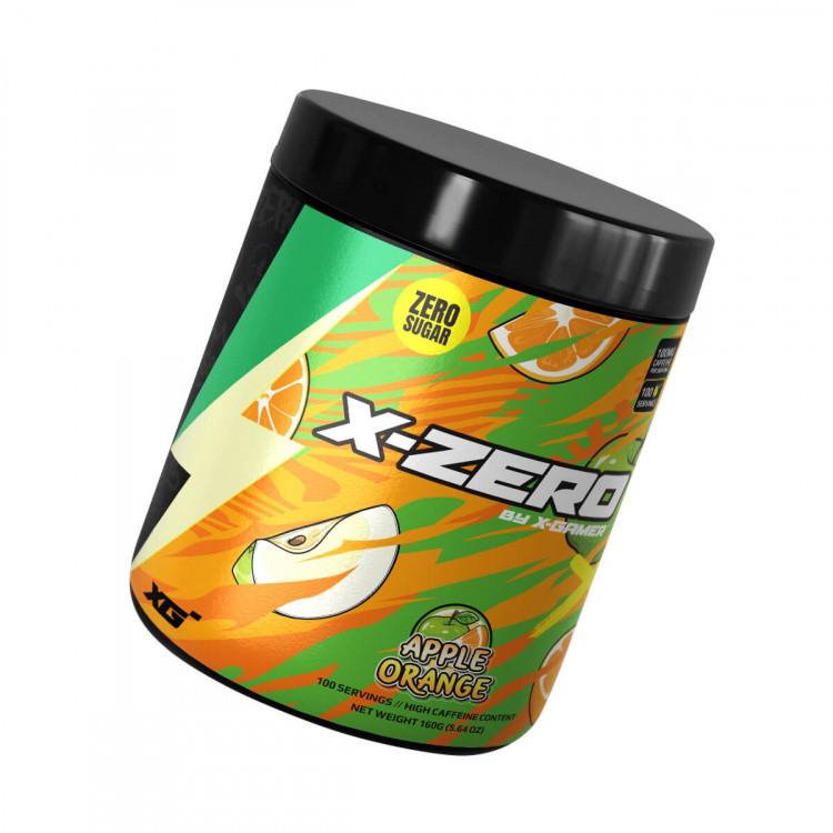 X-GAMER Energidrikkpulver X-Zero 160 gram Apple Orange X-GAMER Energidrikkpulver X-Zero 160 gram Apple Orange