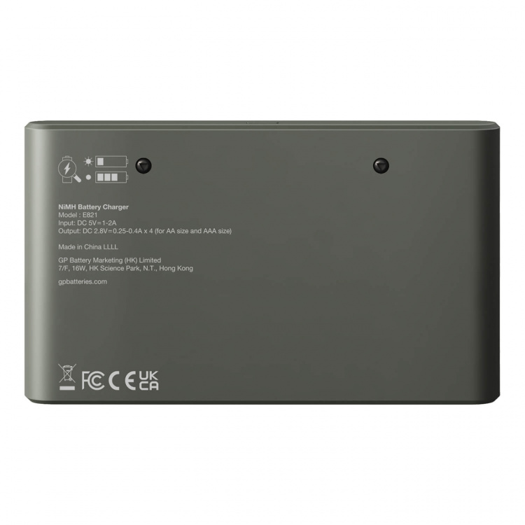 GP Batterilader Econ Charger E821 8-Slot 4xAA 2100mAh + 4xAAA 850mAh