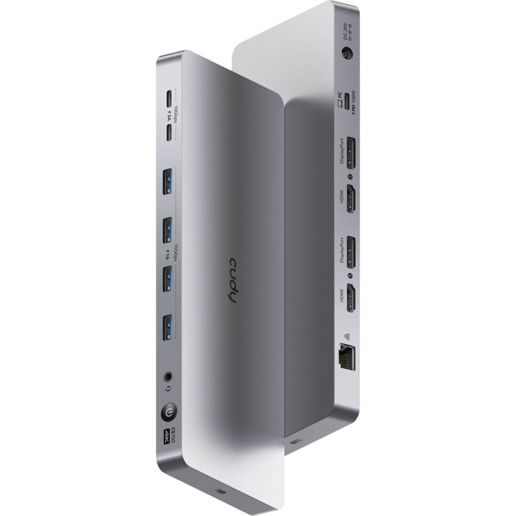 CUDY Dokkingstasjon CS700 10Gbps USB-C Dual 4K 150W