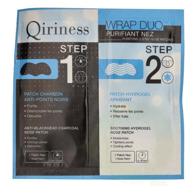 Qiriness Wrap Duo Purifying 2-trinns neseplaster 30 g 2 plaster