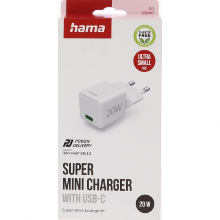 Hama Lader USB-C PD 20W Hurtig Hvit Hama Lader USB-C PD 20W Hurtig Hvit