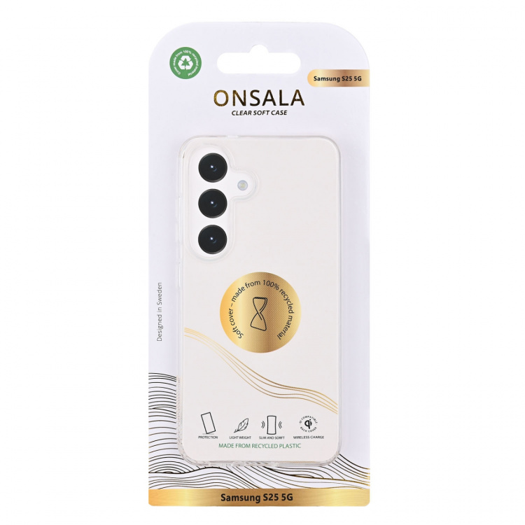 Onsala Mobildeksel Samsung S25 5G TPU Resirkulert Transparent Onsala Mobildeksel Samsung S25 5G TPU Resirkulert Transparent