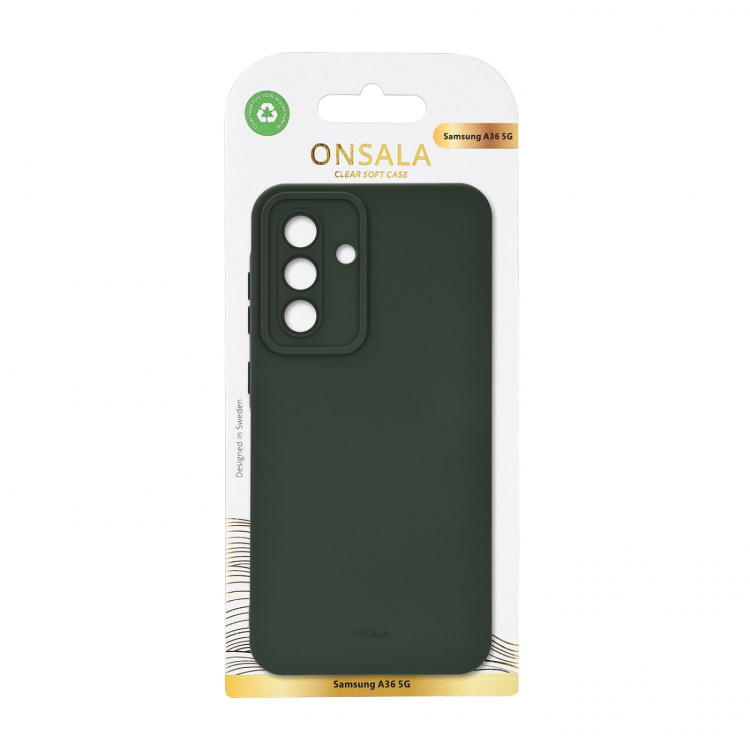 Onsala Mobildeksel Samsung A36 5G Bakside med Silikonfølelse Resirkulert Olivengrønn Onsala Mobildeksel Samsung A36 5G Bakside med Silikonfølelse Resirkulert Olivengrønn