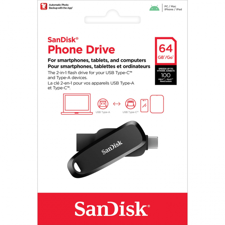 SanDisk USB-minne Phone Drive Android 64 Gb SanDisk USB-minne Phone Drive Android 64 Gb