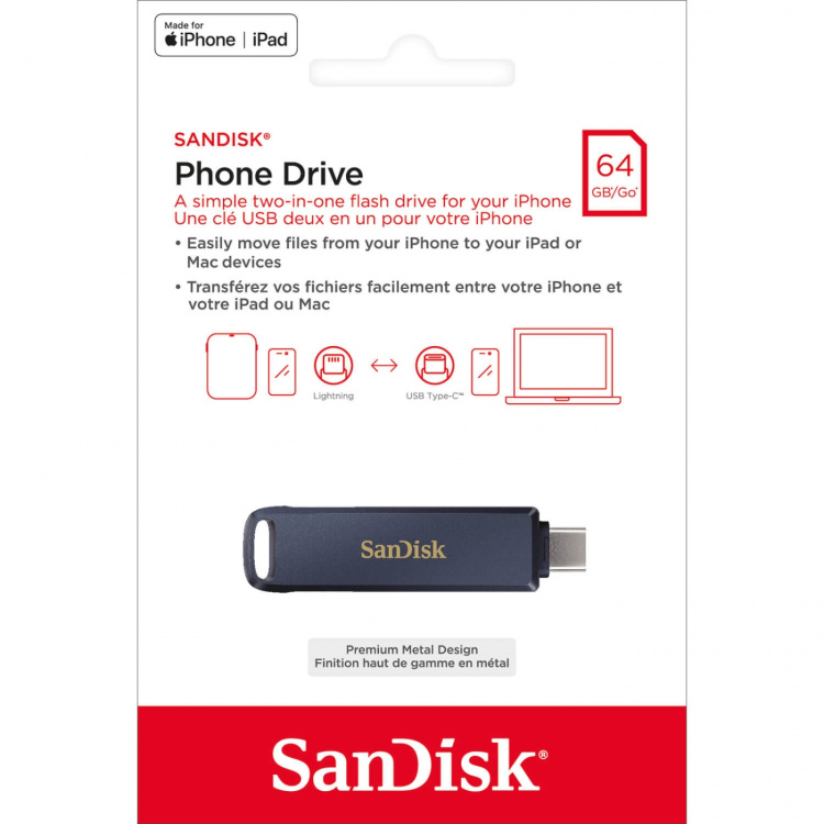 SanDisk USB-stasjon Phone Drive 64 GB SanDisk USB-stasjon Phone Drive 64 GB