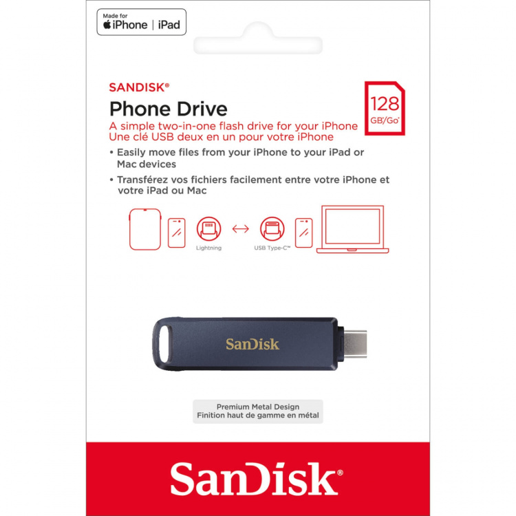 SanDisk USB-stasjon Phone Drive 128 GB SanDisk USB-stasjon Phone Drive 128 GB