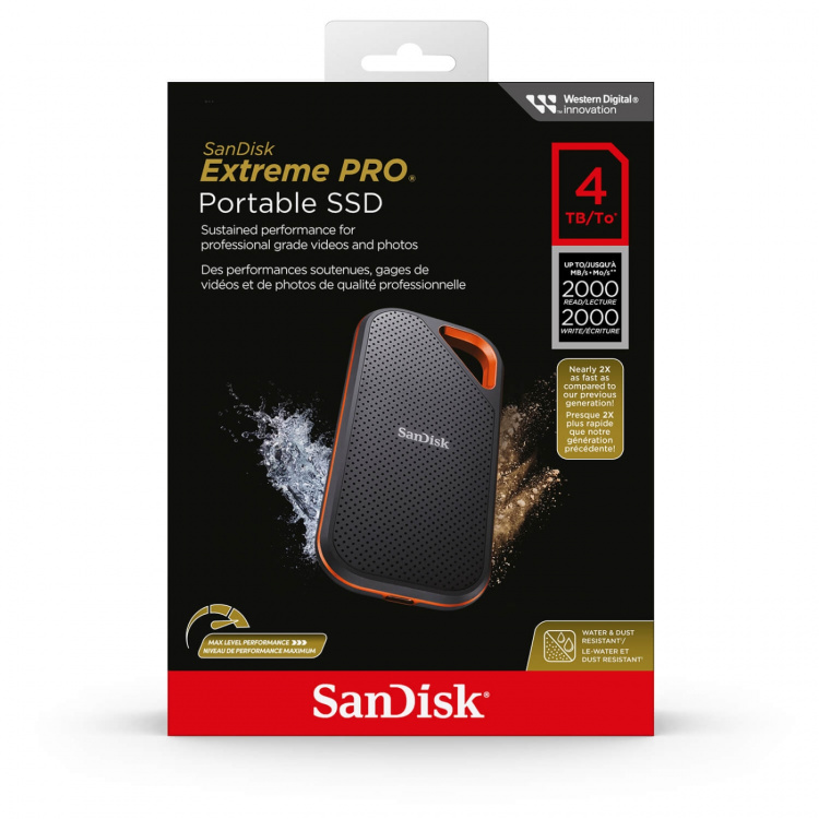 SanDisk Bærbar SSD Extreme PRO 4 TB Opptil 2000 MB/s SanDisk Bærbar SSD Extreme PRO 4 TB Opptil 2000 MB/s