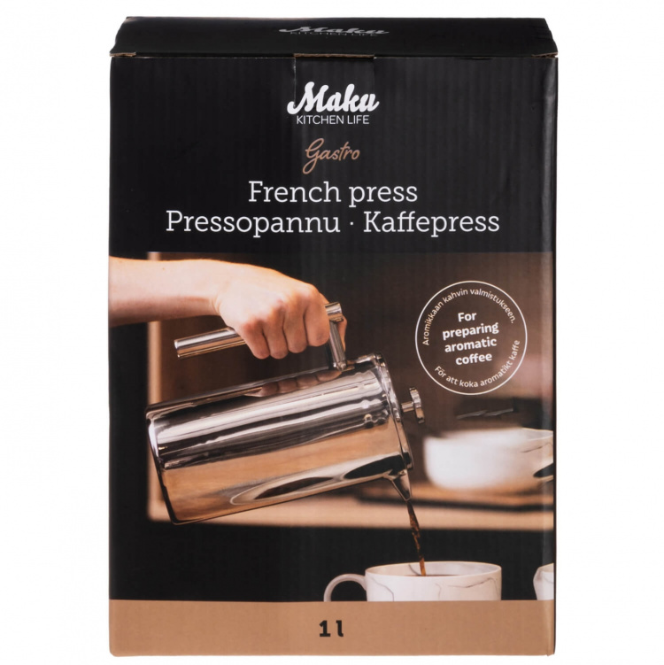 Maku Kaffepresse Gastro Stål 1L
