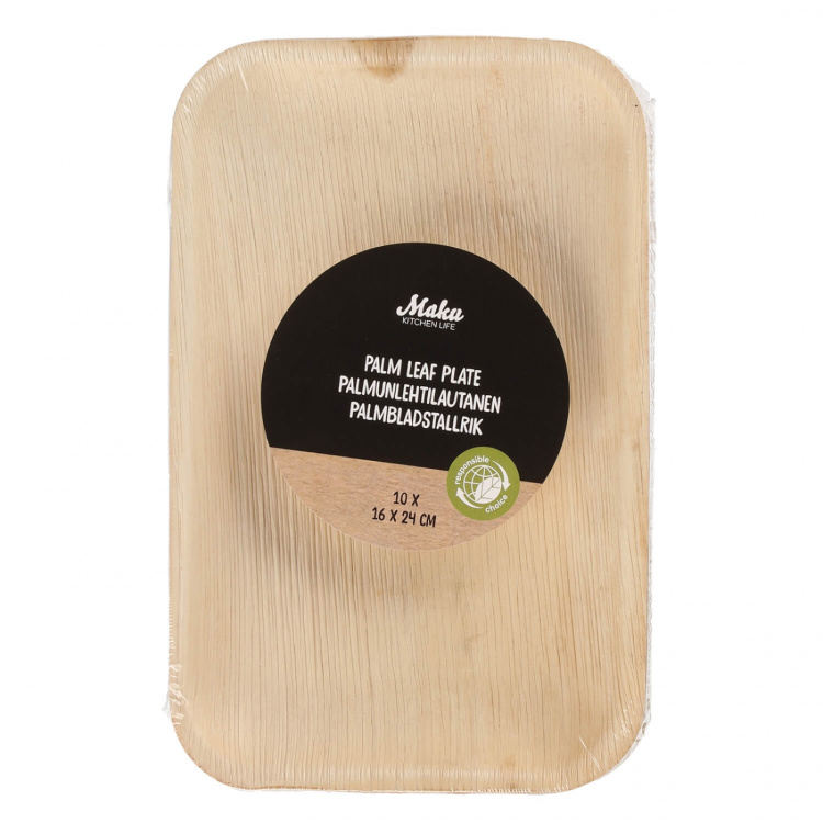 Maku Tallerken Palmblad 16x24cm 10 stk