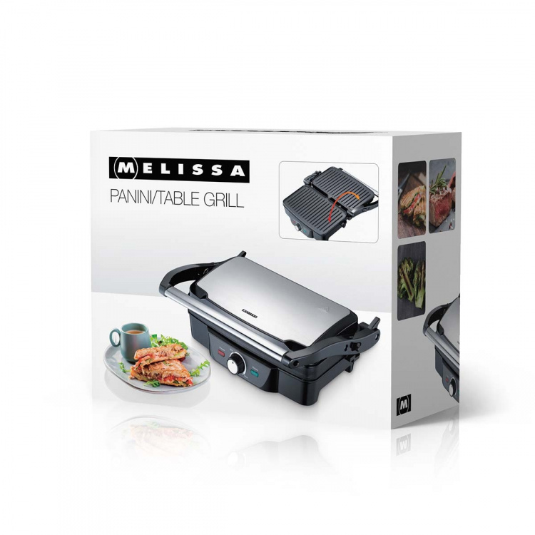 MELISSA Panini / bordgrill 1600W Svart / rustfritt stål topphus