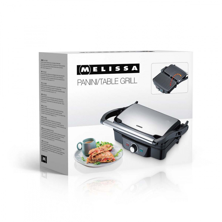 MELISSA Panini / bordgrill 1600W Svart / rustfritt stål topphus