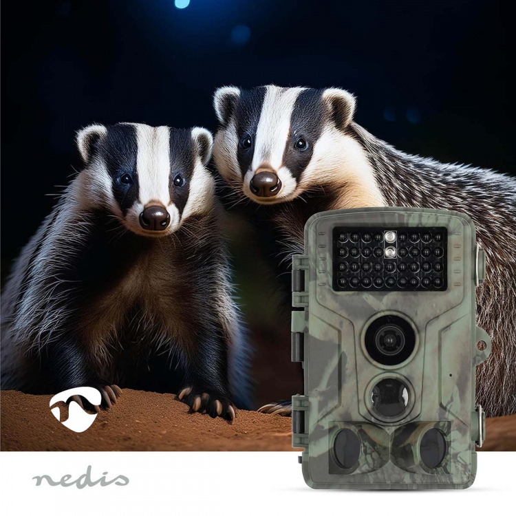 Nedis Wildlife Kamera | 4K@10fps | 50 MPixel | 5 MPixel CMOS | IP65 | Svart No-Glow IR | Nattsyn | Betraktningsvinkel: 60 ° | Bevegelsessensor | Deteksjonsvinkel: 130 ° | Deteksjonsområde: 20 m | Skjermstørrelse: 2.4  Nedis Wildlife Kamera | 4K@10fps | 50 MPixel | 5 MPixel CMOS | IP65 | Svart No-Glow IR | Nattsyn | Betraktningsvinkel: 60 ° | Bevegelsessensor | Deteksjonsvinkel: 130 ° | Deteksjonsområde: 20 m | Skjermstørrelse: 2.4