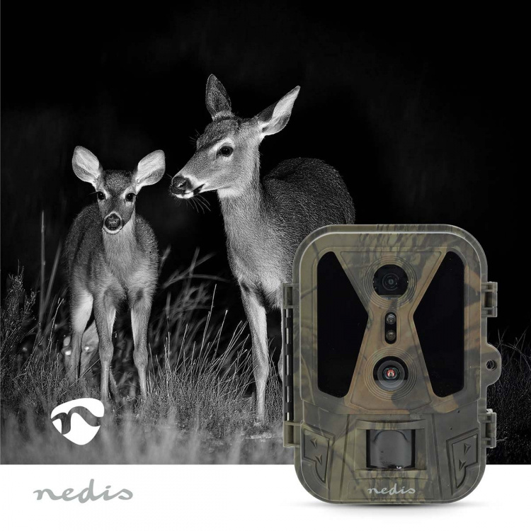 Nedis Wildlife Kamera | 4K@10fps | 50 MPixel | 8 MPixel CMOS | IP65 | Svart No-Glow IR | Nattsyn | Betraktningsvinkel: 100 ° | Bevegelsessensor | Deteksjonsvinkel: 120 ° | Deteksjonsområde: 25 m | Skjermstørrelse: 2.4  Nedis Wildlife Kamera | 4K@10fps | 50 MPixel | 8 MPixel CMOS | IP65 | Svart No-Glow IR | Nattsyn | Betraktningsvinkel: 100 ° | Bevegelsessensor | Deteksjonsvinkel: 120 ° | Deteksjonsområde: 25 m | Skjermstørrelse: 2.4