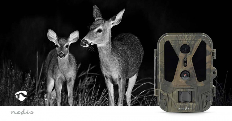 Nedis Wildlife Kamera | 4K@10fps | 50 MPixel | 8 MPixel CMOS | IP65 | Svart No-Glow IR | Nattsyn | Betraktningsvinkel: 100 ° | Bevegelsessensor | Deteksjonsvinkel: 120 ° | Deteksjonsområde: 25 m | Skjermstørrelse: 2.4  Nedis Wildlife Kamera | 4K@10fps | 50 MPixel | 8 MPixel CMOS | IP65 | Svart No-Glow IR | Nattsyn | Betraktningsvinkel: 100 ° | Bevegelsessensor | Deteksjonsvinkel: 120 ° | Deteksjonsområde: 25 m | Skjermstørrelse: 2.4