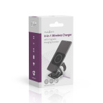 Nedis Trådløs lader | 3-in-1 | 2.5 / 5 / 15 W | LED indikator brukes | Inkludert kabel | USB-A / USB-C™ | 1.50 m