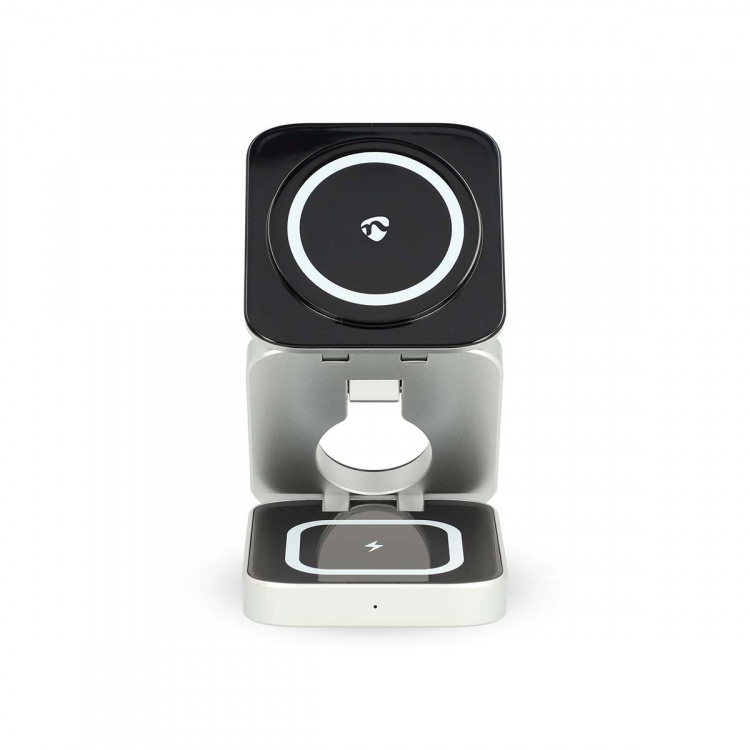 Nedis Trådløs lader | 3-in-1 | 2.5 / 5 / 15 W | LED indikator brukes | Inkludert kabel | USB-A / USB-C™ | 1.50 m