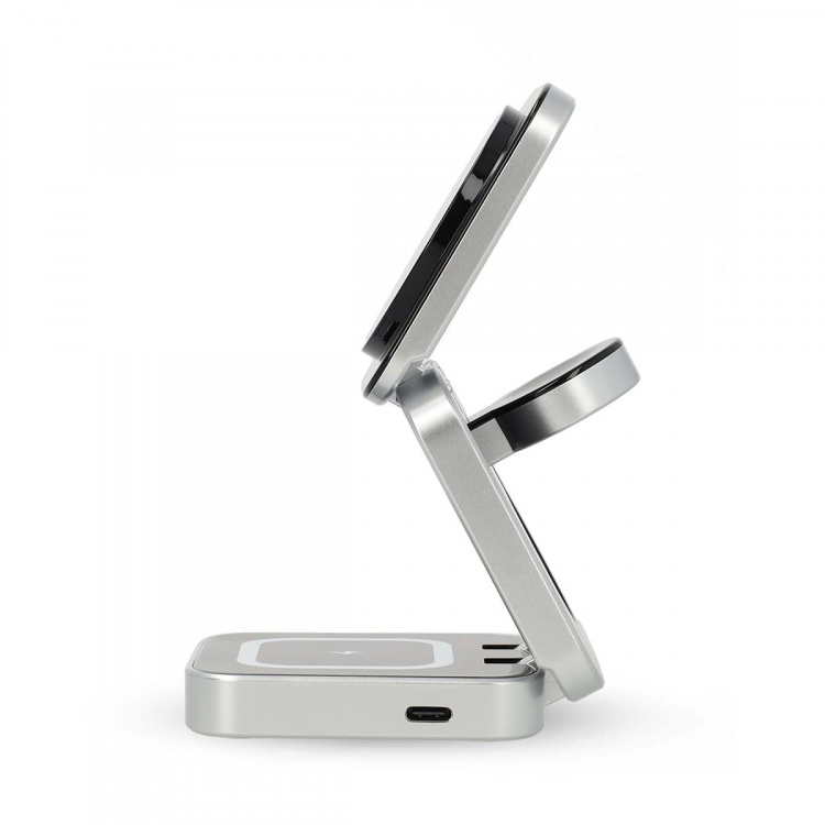 Nedis Trådløs lader | 3-in-1 | 2.5 / 5 / 15 W | LED indikator brukes | Inkludert kabel | USB-A / USB-C™ | 1.50 m