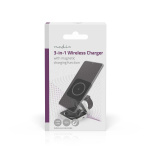 Nedis Trådløs lader | 3-in-1 | 2.5 / 5 / 15 W | LED indikator brukes | Inkludert kabel | USB-A / USB-C™ | 1.50 m