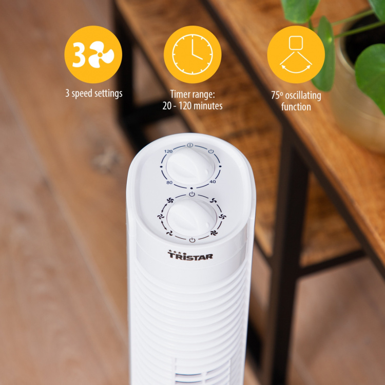 Tristar Pelarfläkt med timer, Fyndvara Tristar Pelarfläkt med timer, Fyndvara