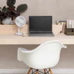 Tristar Oppladbar skrivebordsvifte hvit