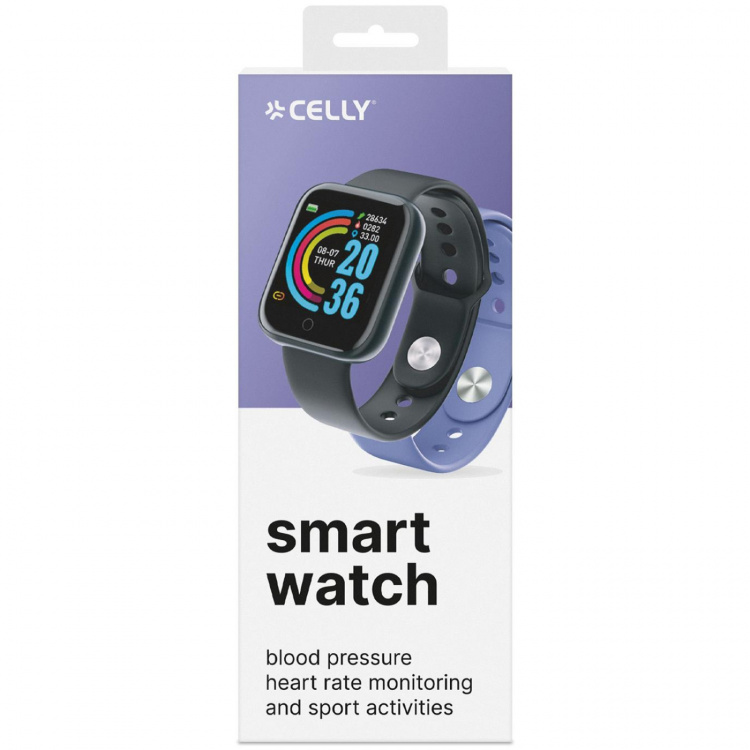 Celly Trainerbeat Smartwatch med to reimer Svart + Lilla