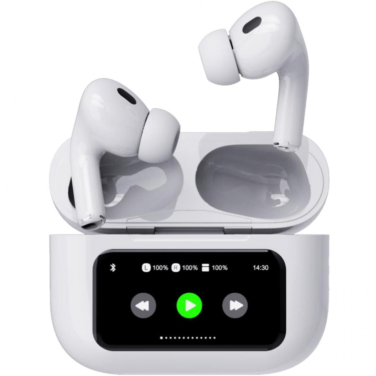 Celly SoundLED True Wireless Bluetooth-hodesett med LED-display ANC & ENC Hvit Celly SoundLED True Wireless Bluetooth-hodesett med LED-display ANC & ENC Hvit