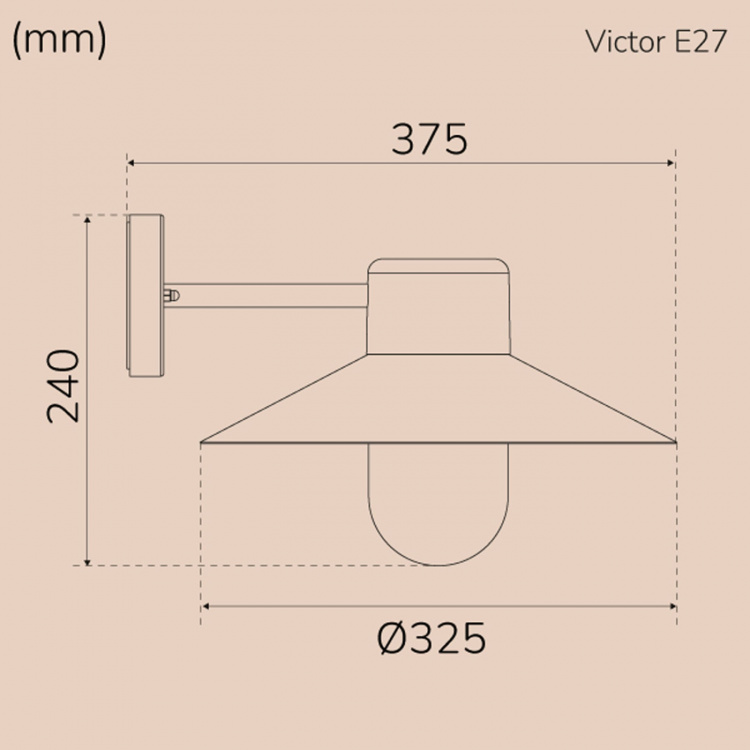 Llitt Victor Veggarmatur E27 sokkel IP44 Hvit