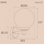 Llitt Doro Vegglampe E27 sokkel IP44 Hvit Llitt Doro Vegglampe E27 sokkel IP44 Hvit