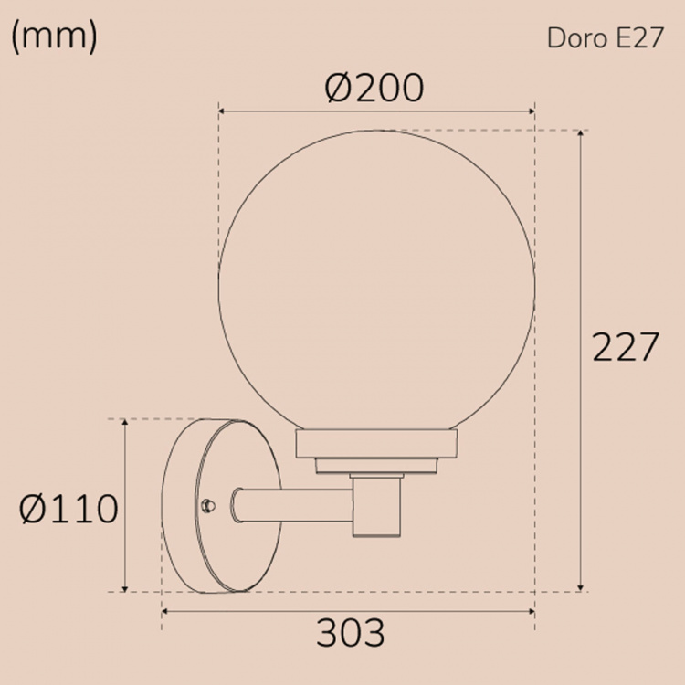 Llitt Doro Vegglampe E27 sokkel IP44 Hvit Llitt Doro Vegglampe E27 sokkel IP44 Hvit
