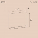 Llitt Per II Veggarmatur LED IP54 3000K 6W 430lm hvit Llitt Per II Veggarmatur LED IP54 3000K 6W 430lm hvit