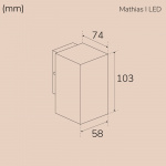 Llitt Mathias I Vegg-LED IP65 3000K 3W 290lm Corten Llitt Mathias I Vegg-LED IP65 3000K 3W 290lm Corten
