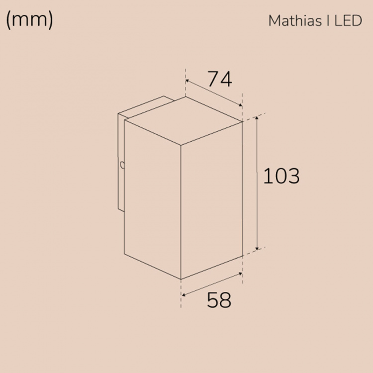 Llitt Mathias I Vegg-LED IP65 3000K 3W 290lm Corten Llitt Mathias I Vegg-LED IP65 3000K 3W 290lm Corten